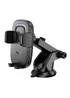 Автодержатель с БЗУ Hoco HW32 Crown push-type (center console) Black / Metal gray