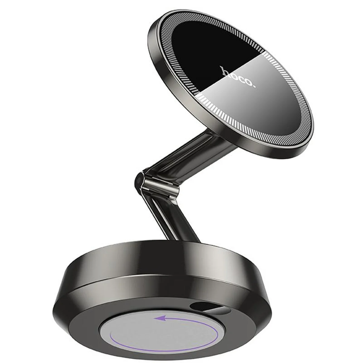 Автодержатель Hoco H83 Metal ring magnetic (center console) Metal grey