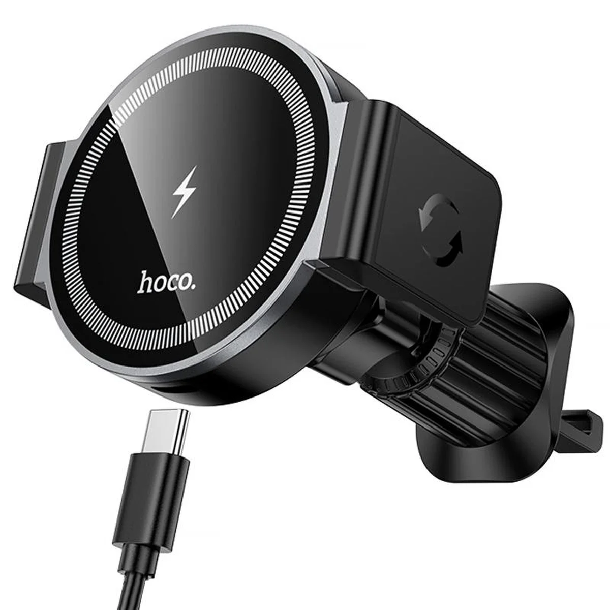 Автоутримувач із БЗУ Hoco HW35 Power 15W (air outlet) Black