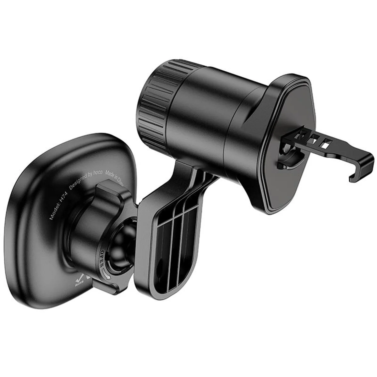 Автодержатель Hoco H74 Crown ring magnetic (air outlet) Black / Metal gray