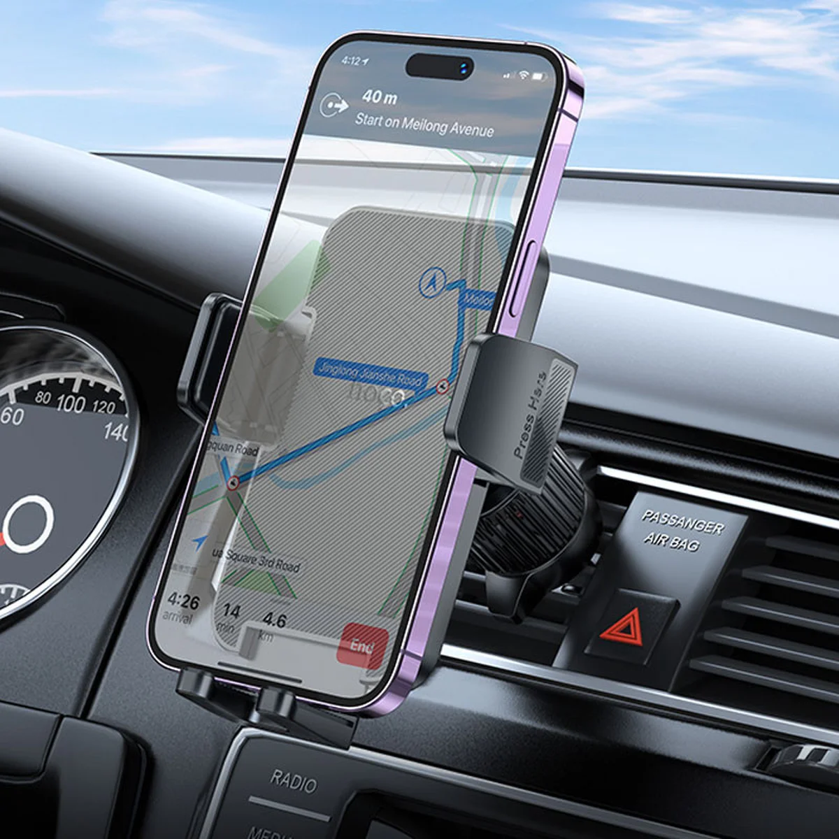 Автоутримувач Hoco H36 Cheeatag (air outlet) Black