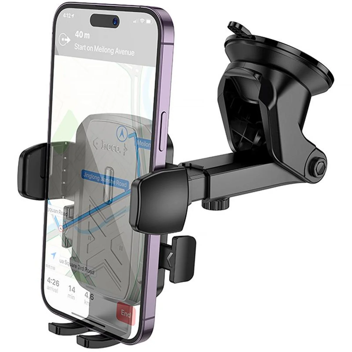 Автодержатель Hoco H65 Gamble one-button (center console) Black