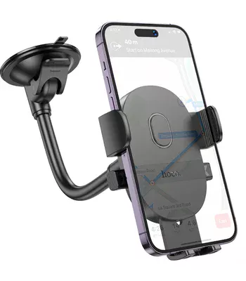 Автодержатель Hoco H20 Mighty one-button (windshield) Black Автодержатель Hoco H20 Mighty one-button (windshield) Black