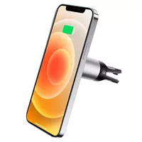 Автотримач із БЗУ Borofone BH43 Magnetic 15W Black steel