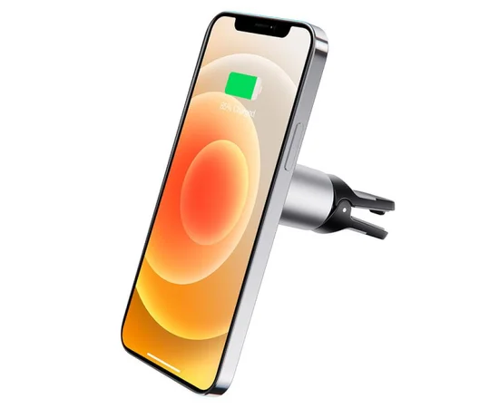 Автодержатель с БЗУ Borofone BH43 Magnetic 15W Black steel