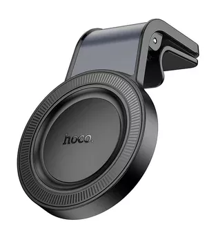 Автоутримувач Hoco H59 Show ring magnetic (L air outlet) Black / Metal gray