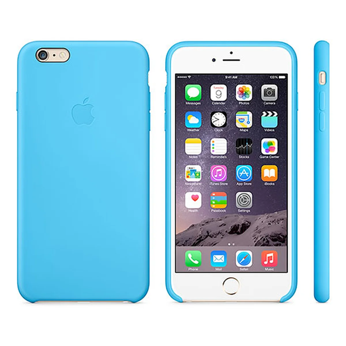 Кожаный чехол "Apple Leather Case" голубой (HC) для iPhone 6 Plus/6S Plus