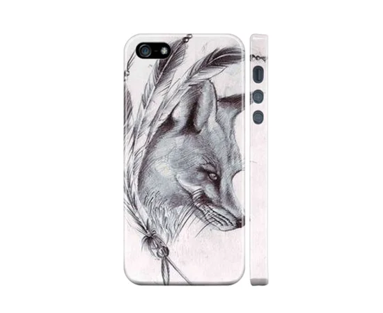 Чохол "iDAY" пластиковий для iPhone 5 / 5S / SE Лиса тату