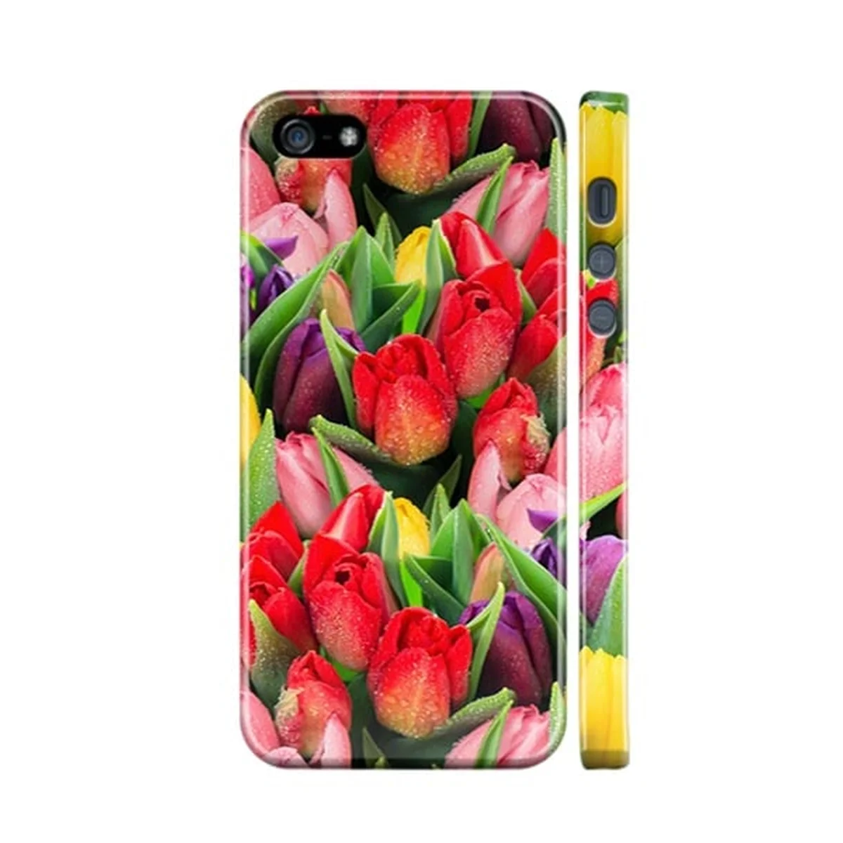 Чехол "iDAY" пластиковый для iPhone 5/5S/SE Тюльпаны