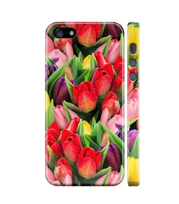 Чохол "iDAY" пластиковий для iPhone 5 / 5S / SE Тюльпани