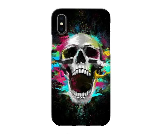 Чехол "iDAY" пластиковый для iPhone X/XS Взрывной череп