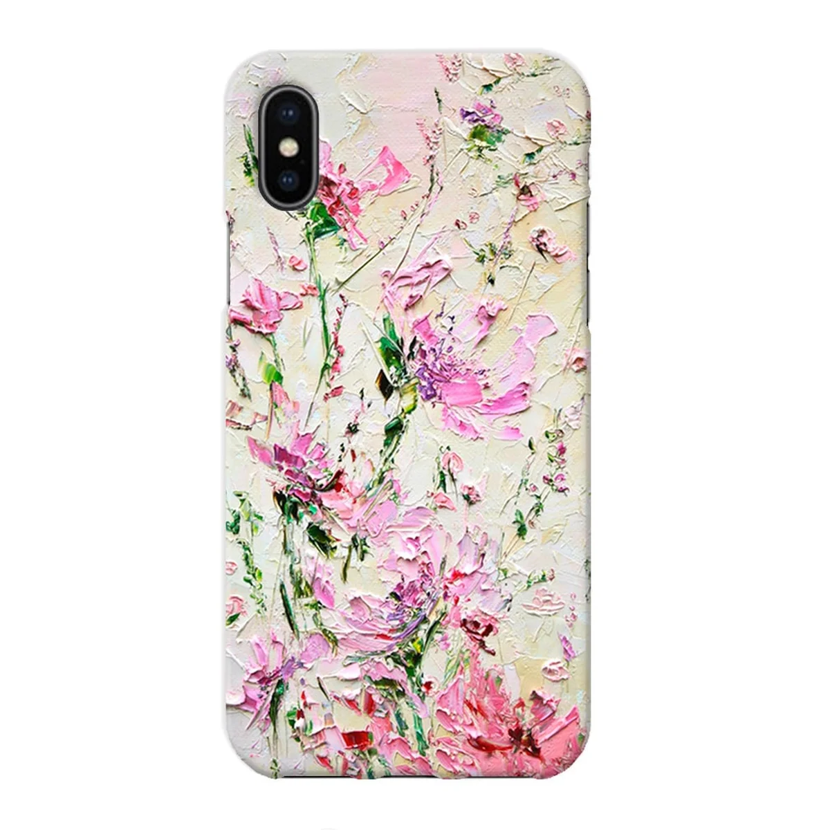 Чехол "iDAY" пластиковый для iPhone X/XS Живопись маслом - цветы