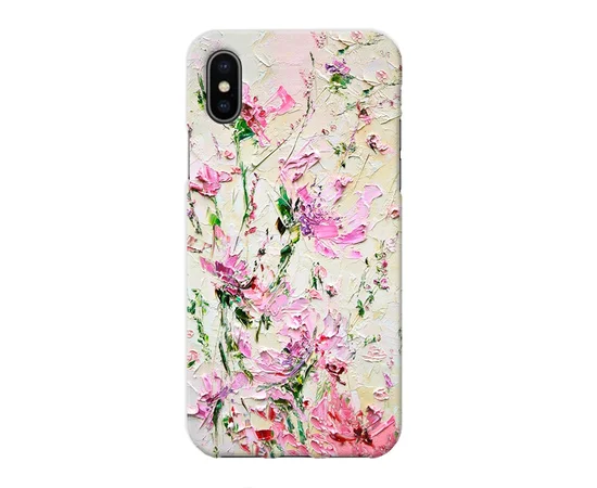Чехол "iDAY" пластиковый для iPhone X/XS Живопись маслом - цветы