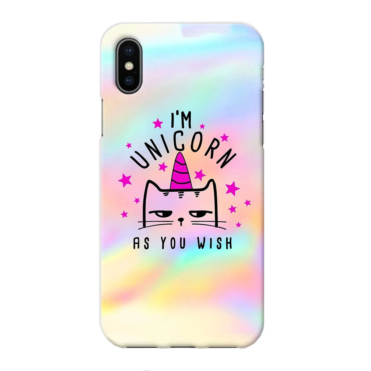 Чехол "iDAY" пластиковый для iPhone X/XS Cat unicorn