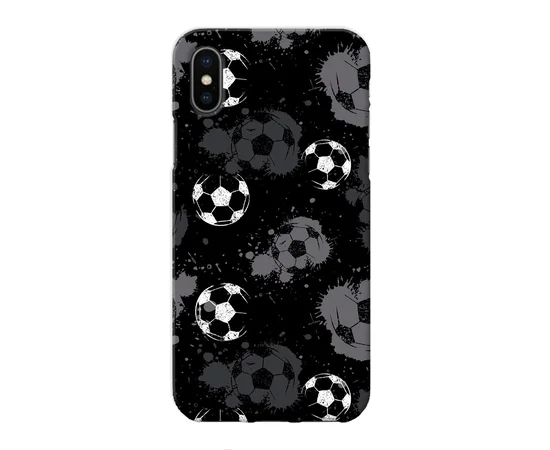 Чехол "iDAY" пластиковый для iPhone X/XS Текстура - футбол