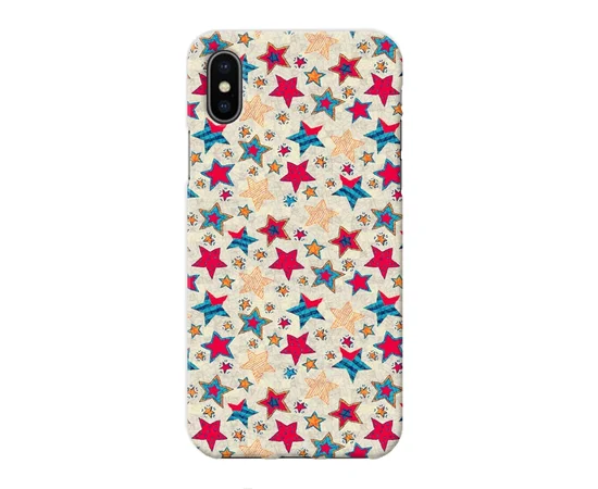 Чехол "iDAY" пластиковый для iPhone X/XS Текстура - Звездочки