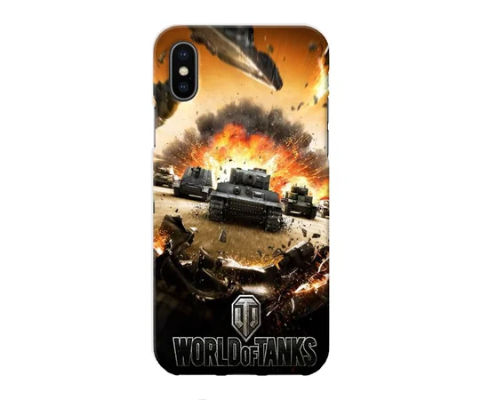 Чехол "iDAY" пластиковый для iPhone X/XS Мир Танков