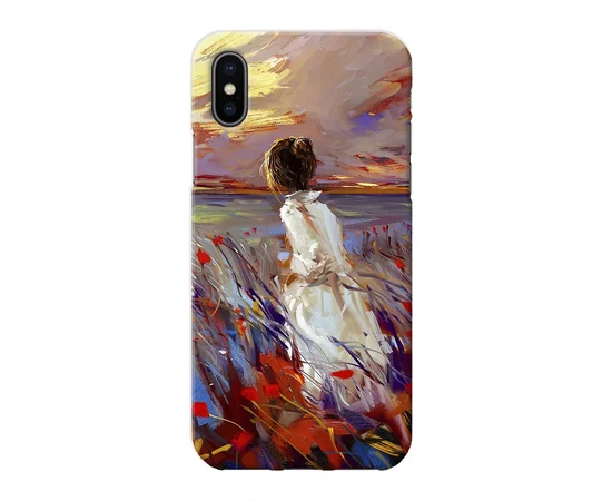 Чехол "iDAY" пластиковый для iPhone X/XS Рисунок - девушка