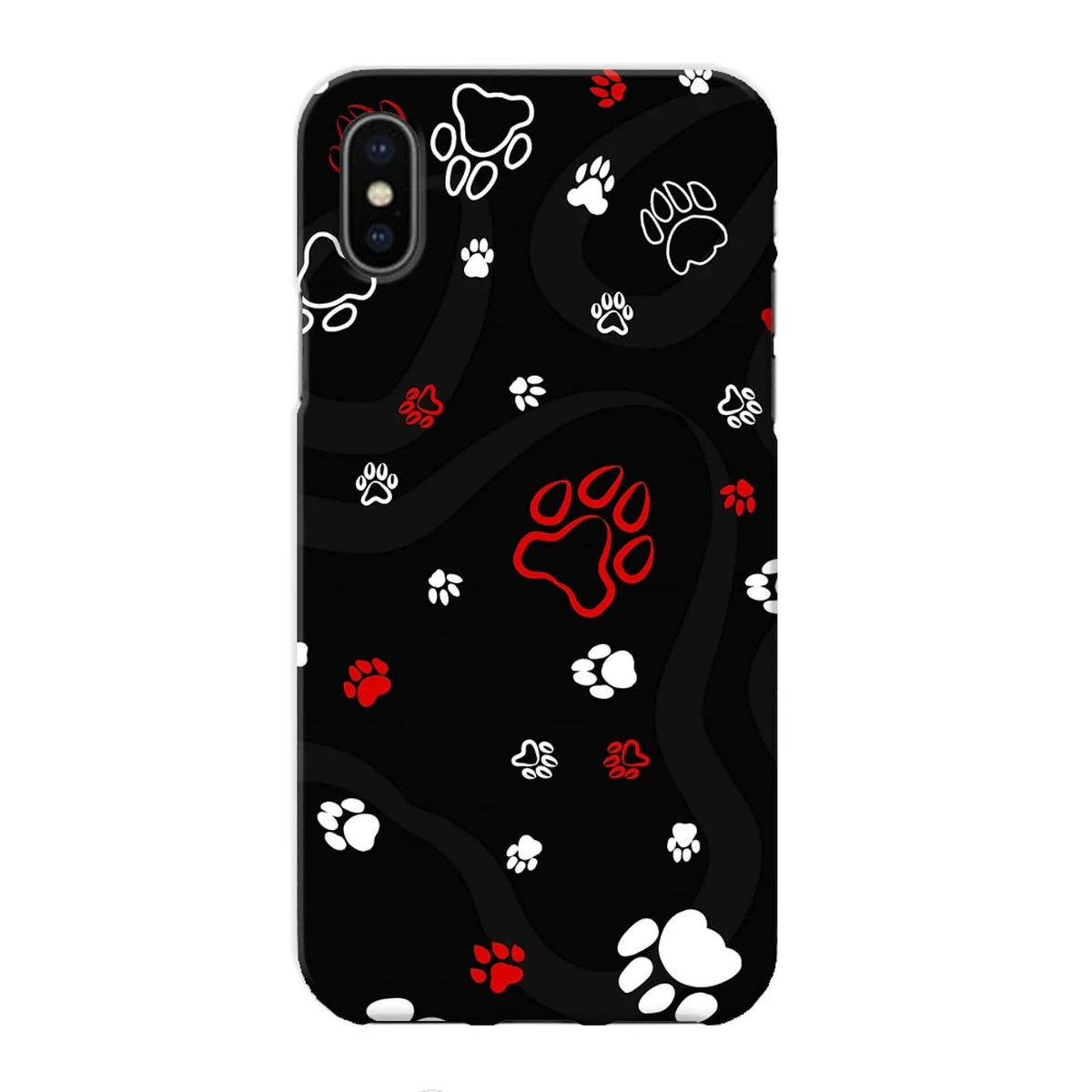 Чехол "iDAY" пластиковый для iPhone X/XS Текстура - лапки