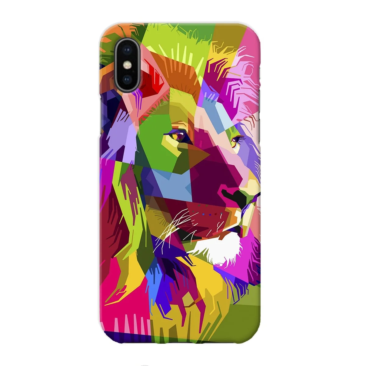 Чохол "iDAY" пластиковий для iPhone X / XS Лев - мозаїка