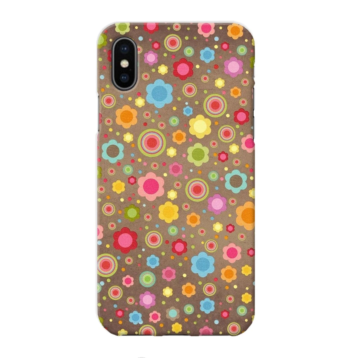 Чехол "iDAY" пластиковый для iPhone X/XS Pattern flowers