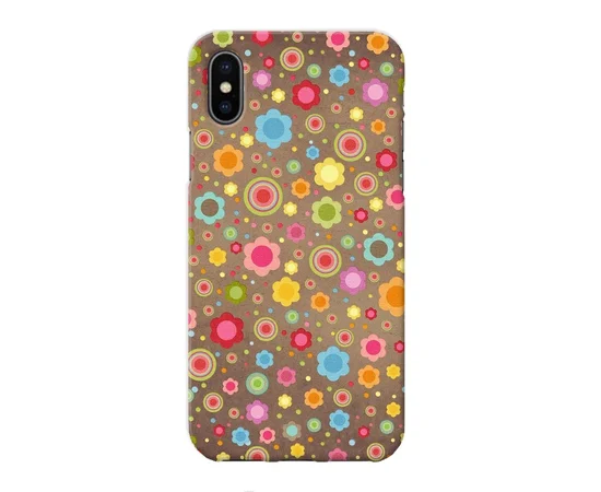 Чехол "iDAY" пластиковый для iPhone X/XS Pattern flowers