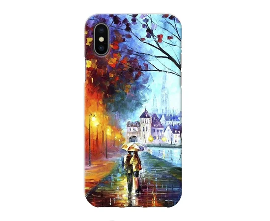 Чехол "iDAY" пластиковый для iPhone X/XS Рисунок - прогулка