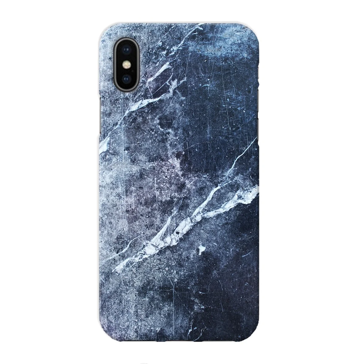 Чехол "iDAY" пластиковый для iPhone X/XS Синий мрамор