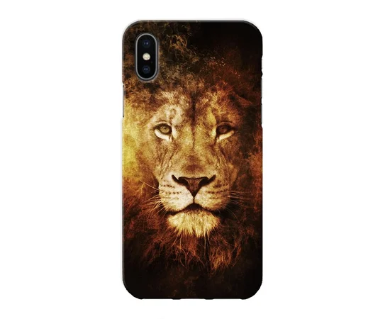 Чехол "iDAY" пластиковый для iPhone X/XS Огненный лев