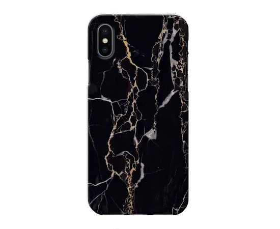 Чехол "iDAY" пластиковый для iPhone X/XS Черный мрамор