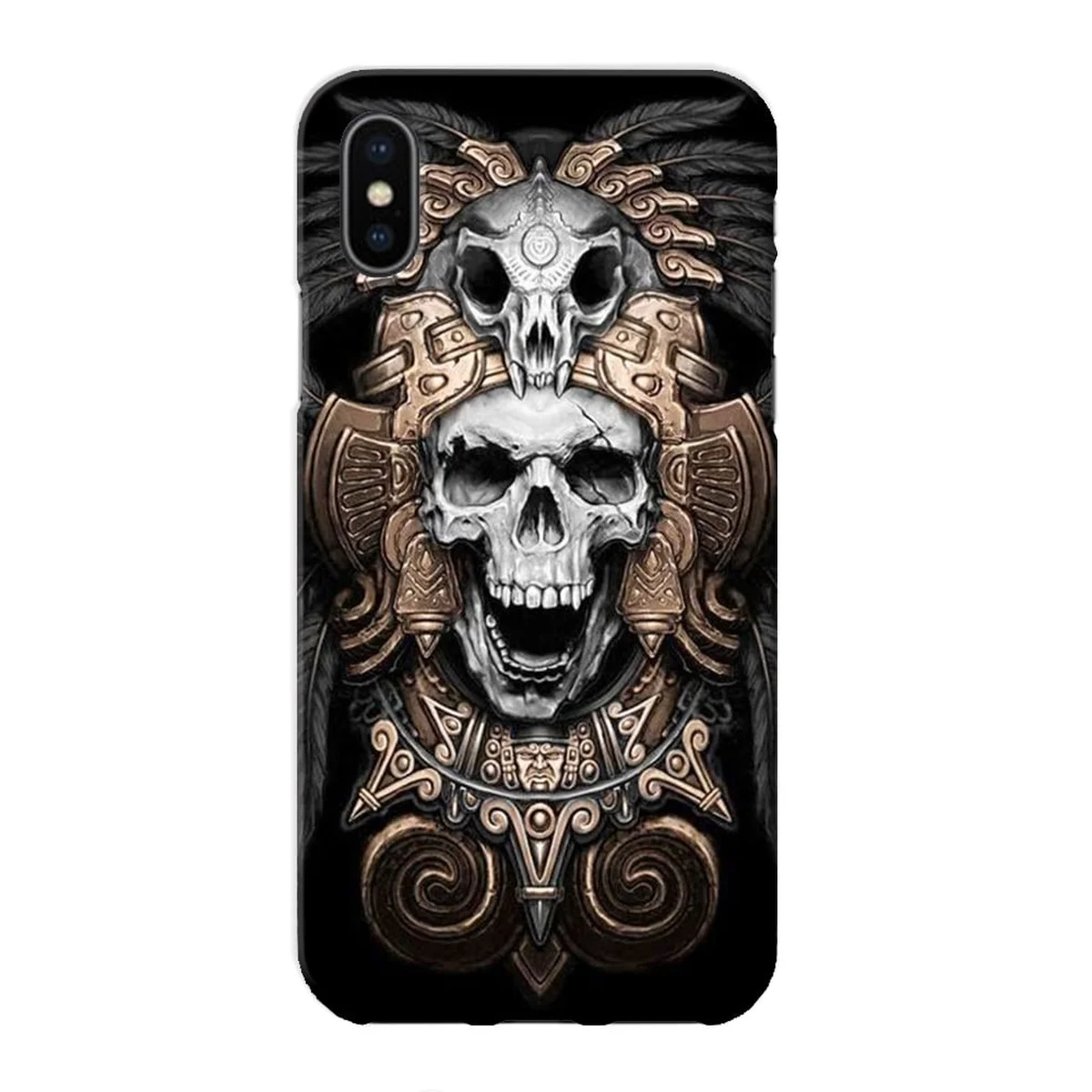 Чехол "iDAY" пластиковый для iPhone X/XS Череп - шаман