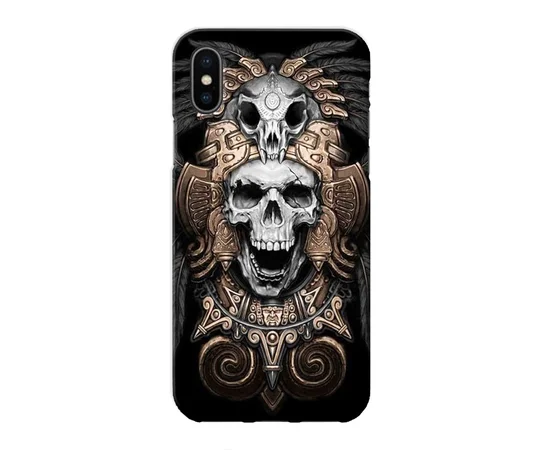 Чехол "iDAY" пластиковый для iPhone X/XS Череп - шаман