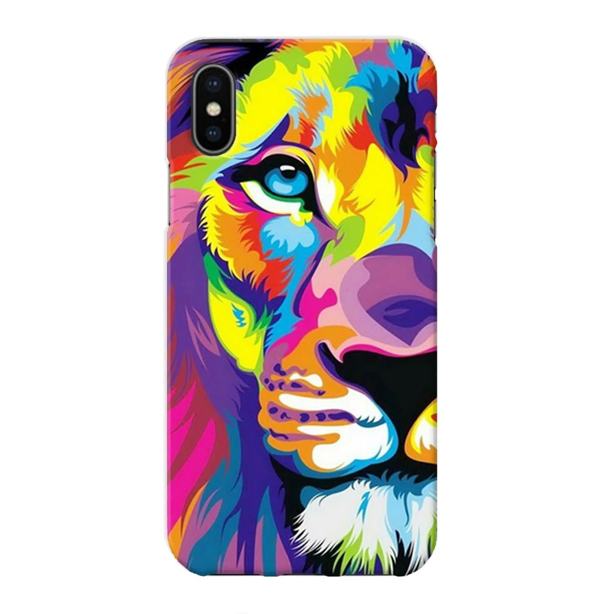 Чехол "iDAY" пластиковый для iPhone X/XS Разноцветный лев