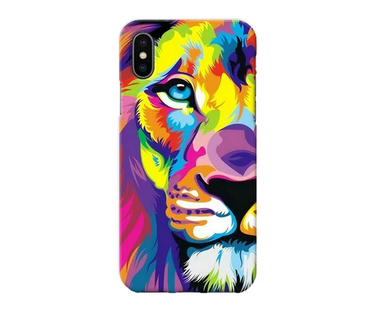 Чехол "iDAY" пластиковый для iPhone X/XS Разноцветный лев