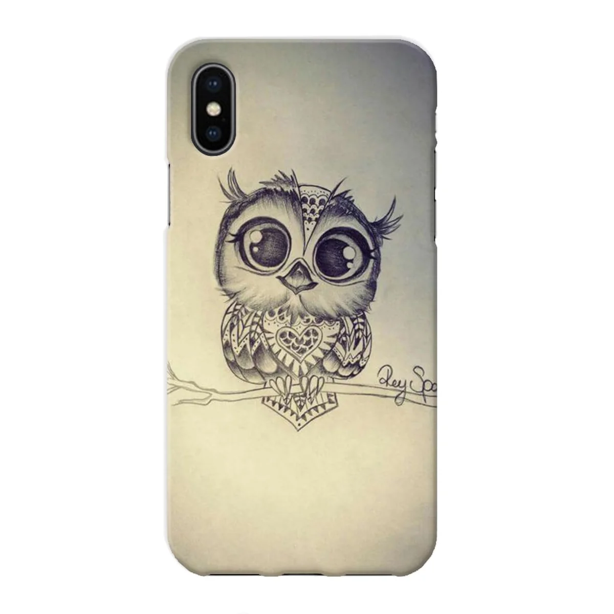 Чехол "iDAY" пластиковый для iPhone X/XS Совенок