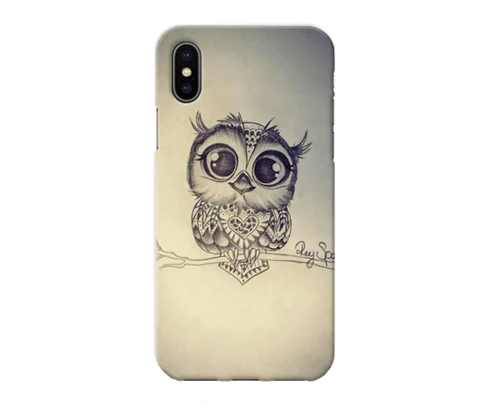 Чехол "iDAY" пластиковый для iPhone X/XS Совенок