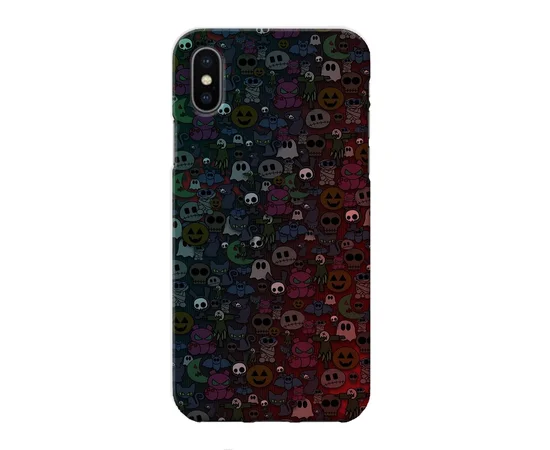 Чехол "iDAY" пластиковый для iPhone X/XS Стикеры - монстры