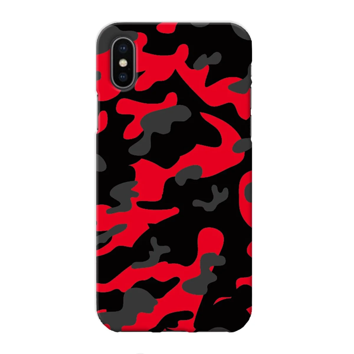 Чохол "iDAY" пластиковий для iPhone X / XS Камуфляж червоний