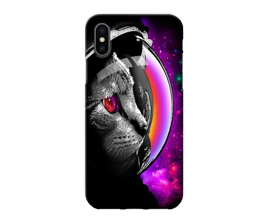 Чехол "iDAY" пластиковый для iPhone X/XS Космический кот