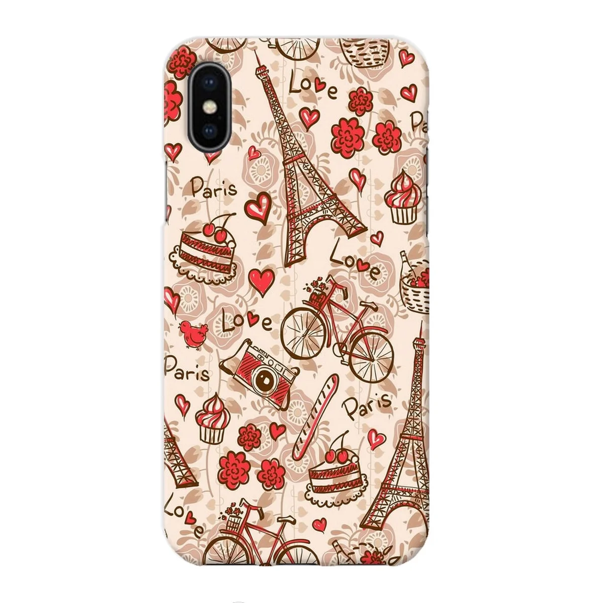 Чохол "iDAY" пластиковий для iPhone X / XS Текстура - Париж