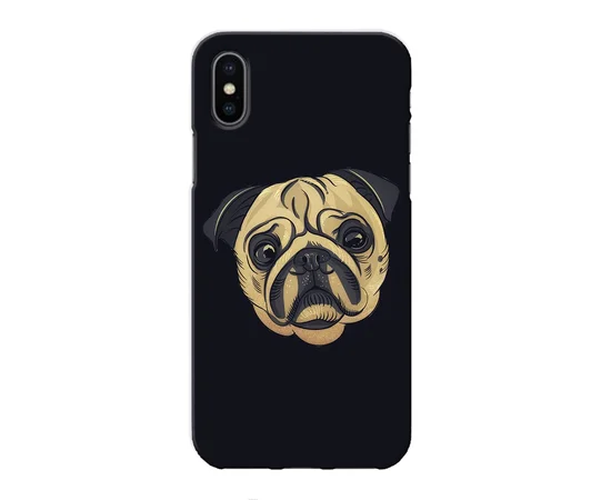 Чехол "iDAY" пластиковый для iPhone X/XS Мопс