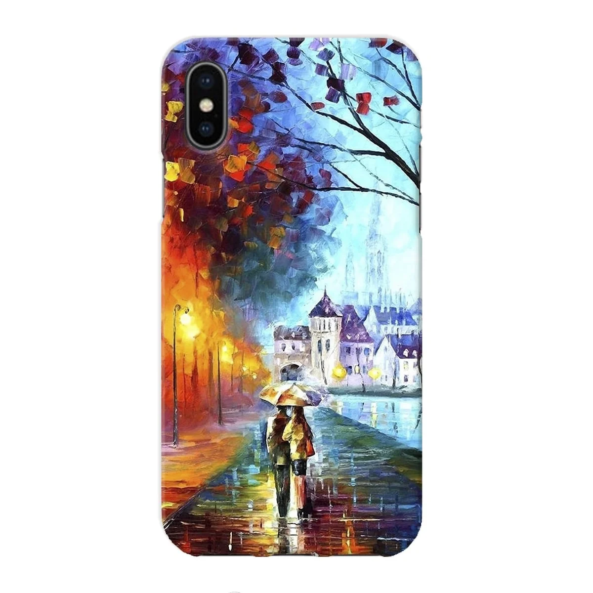 Чехол "iDAY" пластиковый для iPhone X/XS Рисунок - прогулка