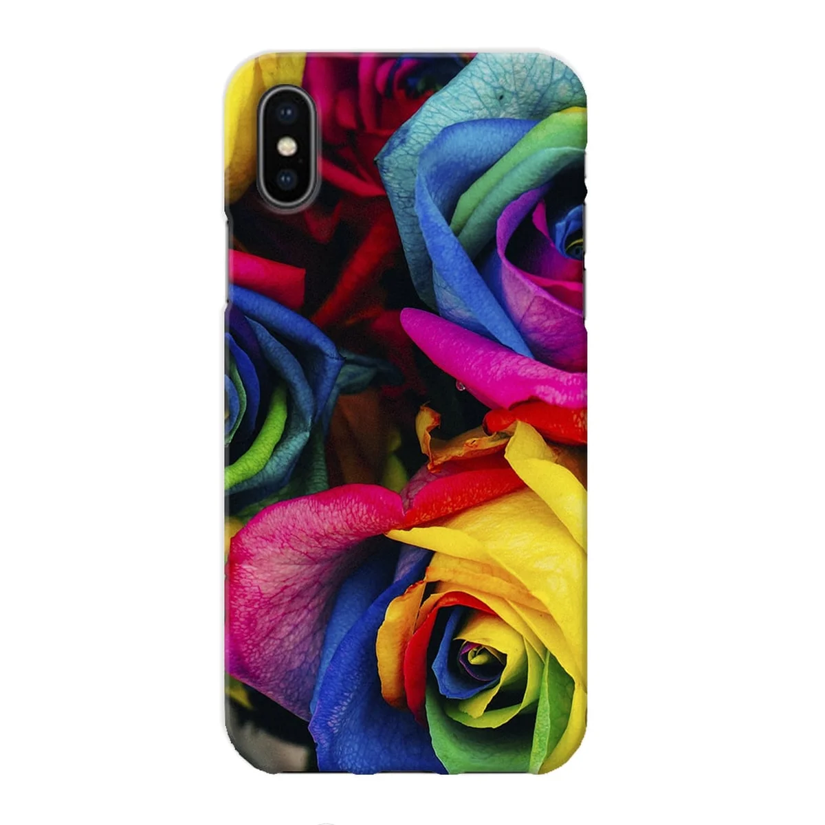 Чохол "iDAY" пластиковий для iPhone X / XS Різнокольорові троянди