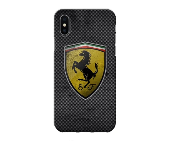 Чехол "iDAY" пластиковый для iPhone X/XS Ferrari - logo