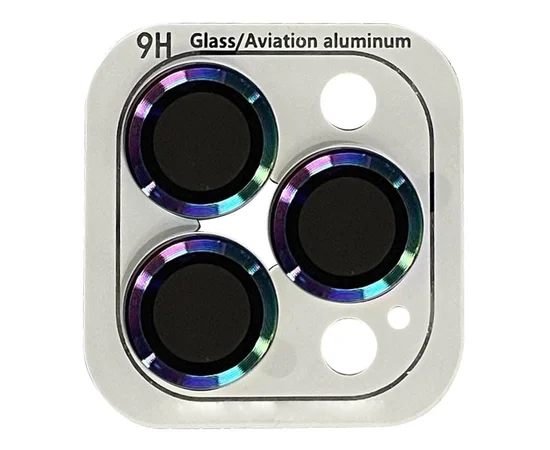 Защитное стекло Metal Classic на камеру (в упак.) для Apple iPhone 12 Pro / 11 Pro / 11 Pro Max Сиреневый / Rainbow