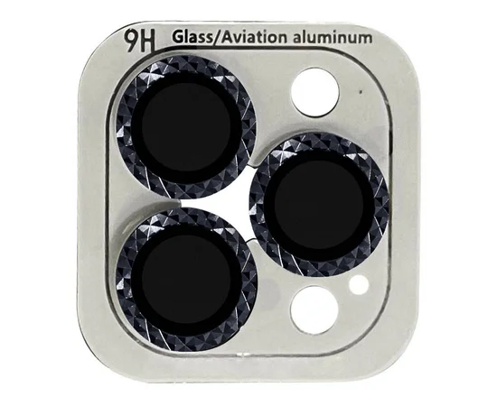 Защитное стекло Metal Shine на камеру (в упак.) для Apple iPhone 12 Pro / 11 Pro / 11 Pro Max Черный / Black