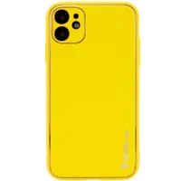 Кожаный чехол Xshield для Apple iPhone 12 (6.1") Желтый / Yellow