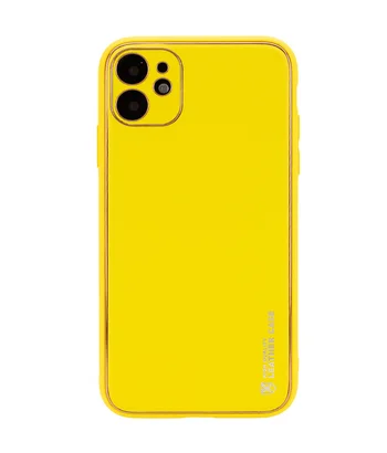 Шкіряний чохол Xshield для Apple iPhone 12 (6.1 ") Жовтий / Yellow
