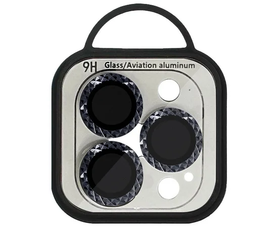 Защитное стекло Metal Shine на камеру (в упак.) для Apple iPhone 12 Pro / 11 Pro / 11 Pro Max Черный / Black