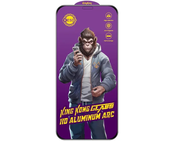 Захисне скло 5D Anti-static Purple (тех.пак) для Apple iPhone 12 Pro / 12 (6.1") Чорний